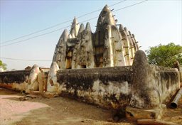 Mud-and-stick mosque in Nakori, Ghana
